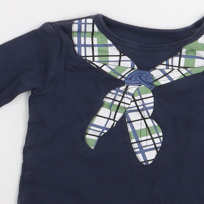 Lupilu Baby Blue Geometric Cotton Babygrow One-Piece Size 6-9 Months  Buckle