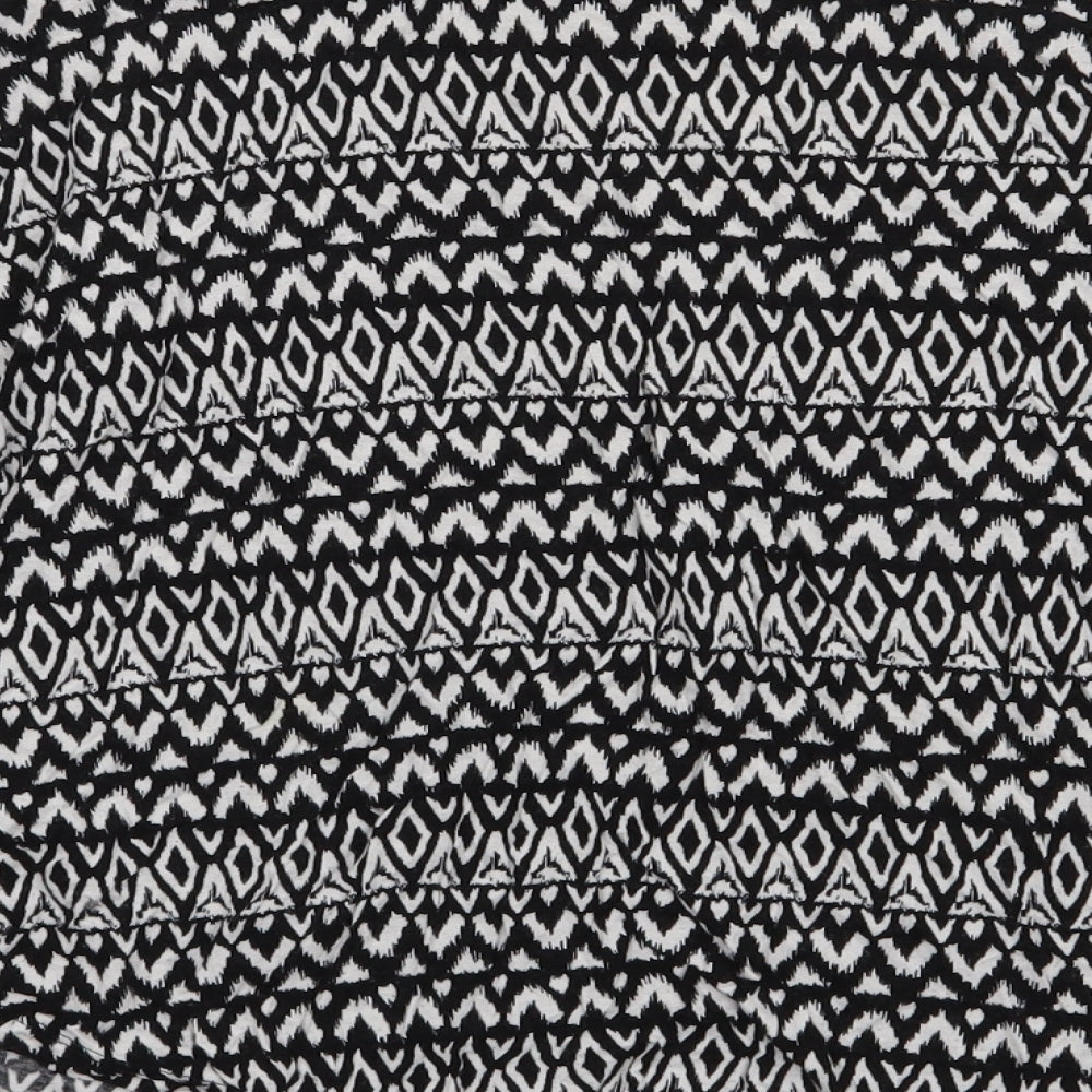 H&M Womens Black Geometric Viscose Pullover Sweatshirt Size L  Pullover