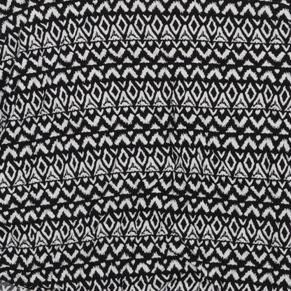 H&M Womens Black Geometric Viscose Pullover Sweatshirt Size L  Pullover