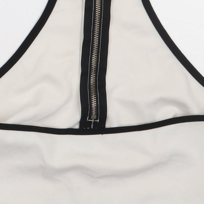 I X London Womens White  Polyester Cropped Tank Size M Crew Neck