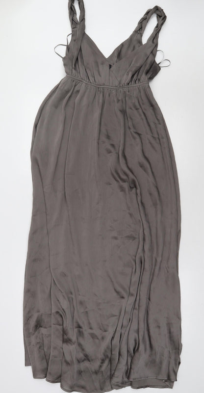 H&M Womens Brown  Polyester A-Line  Size 6  V-Neck Pullover