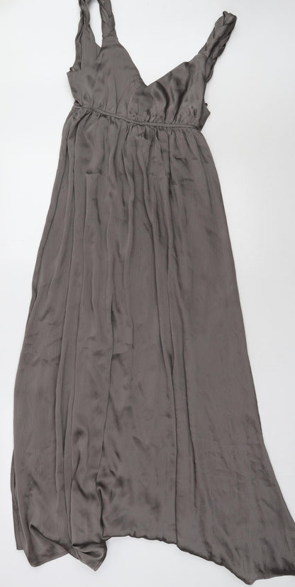 H&M Womens Brown  Polyester A-Line  Size 6  V-Neck Pullover