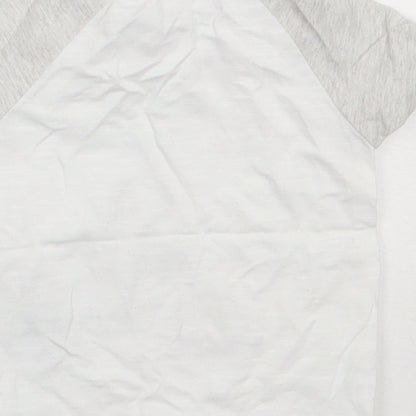 George Boys White  Cotton Basic T-Shirt Size 0-3 Months Crew Neck Buckle - my mummy loves me