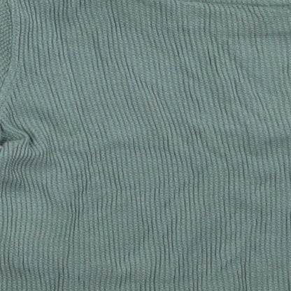 Brand and care label for Matalan boys’ green cotton basic casual, size 12-18, months crew neck pullover