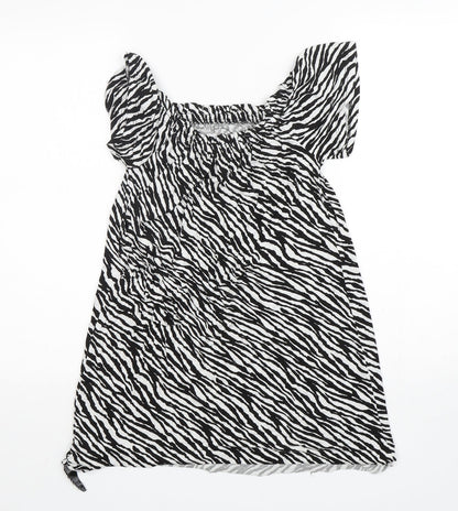 George Womens Multicoloured Animal Print  Basic T-Shirt Size XS Round Neck