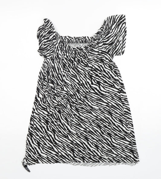 George Womens Multicoloured Animal Print  Basic T-Shirt Size XS Round Neck