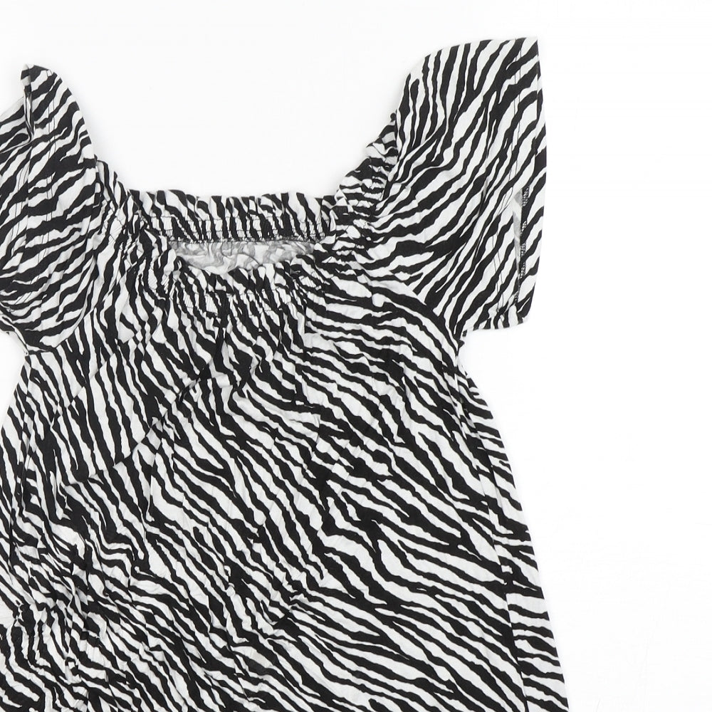 George Womens Multicoloured Animal Print  Basic T-Shirt Size XS Round Neck