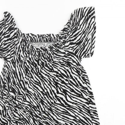 George Womens Multicoloured Animal Print  Basic T-Shirt Size XS Round Neck