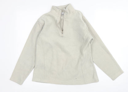 Ladies Womens Beige  Polyester Pullover Sweatshirt Size 10