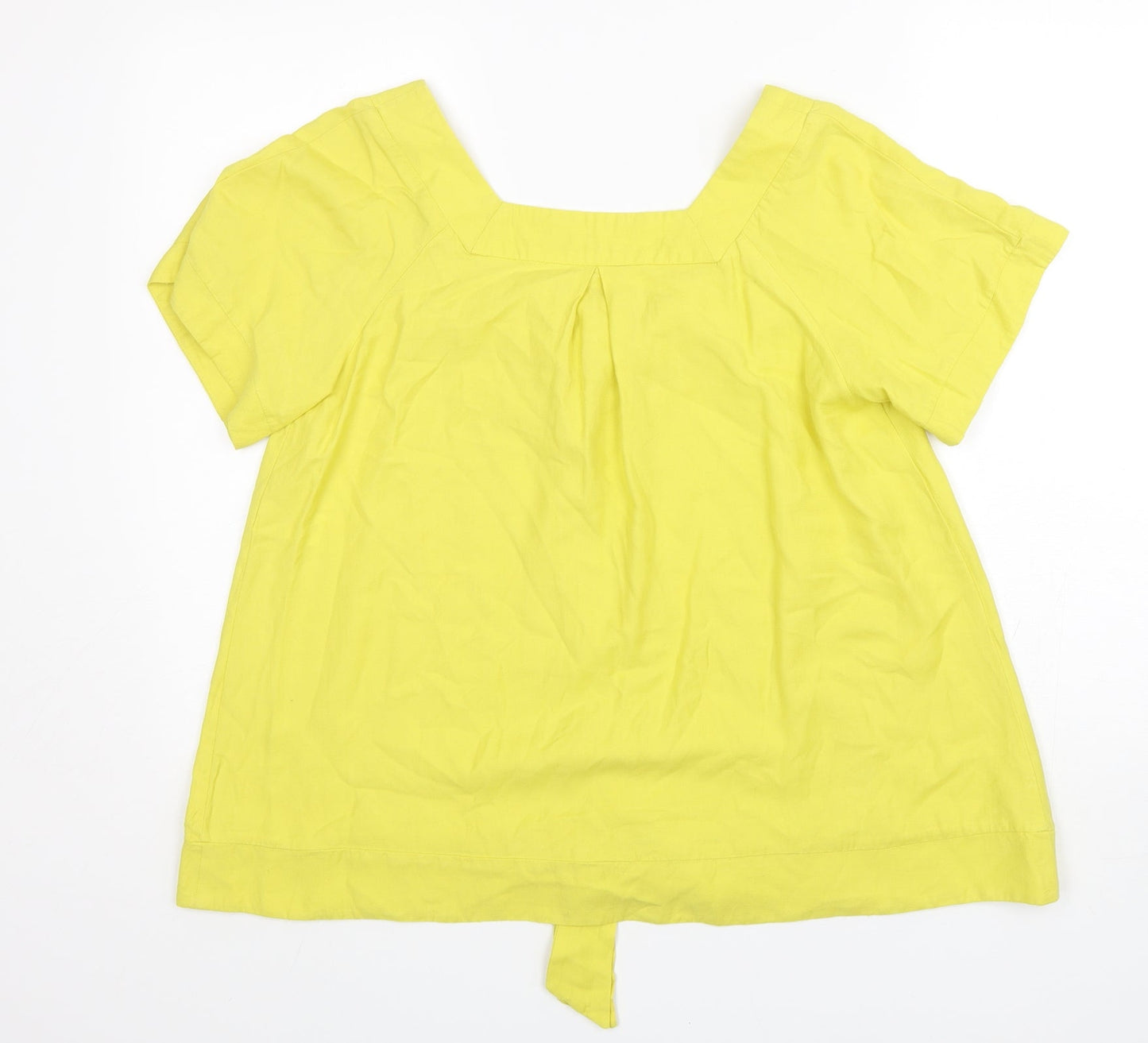 Womens UK Size 10 French Connection Yellow Basic Blouse