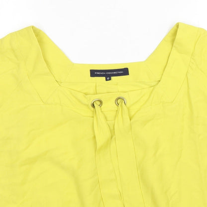 Womens UK Size 10 French Connection Yellow Basic Blouse