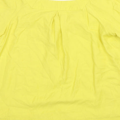 Womens UK Size 10 French Connection Yellow Basic Blouse