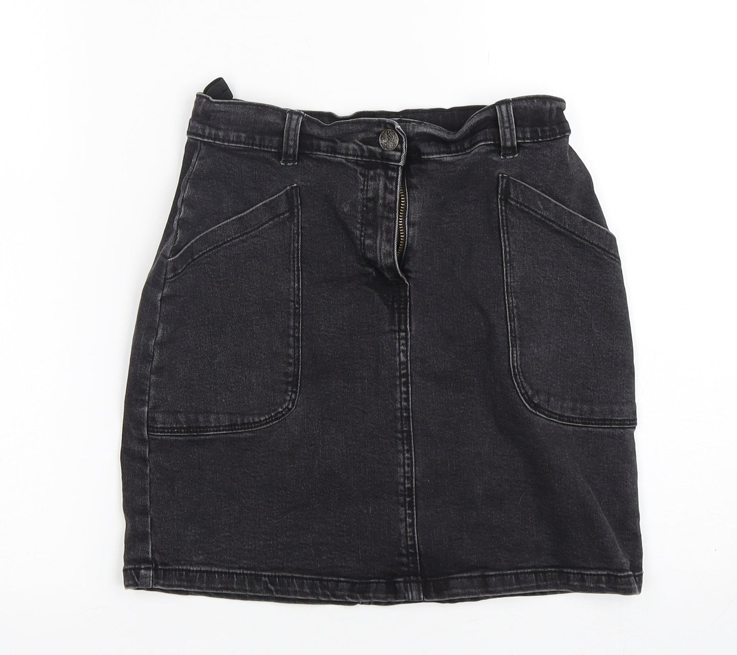 Nutmeg Girls Black  Cotton Mini Skirt Size 11-12 Years  Regular
