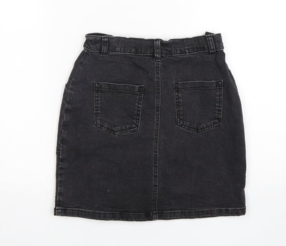 Nutmeg Girls Black  Cotton Mini Skirt Size 11-12 Years  Regular