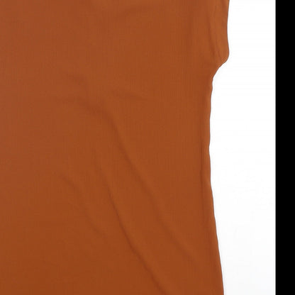 Papaya Womens Brown  Polyester Sheath  Size 10  V-Neck