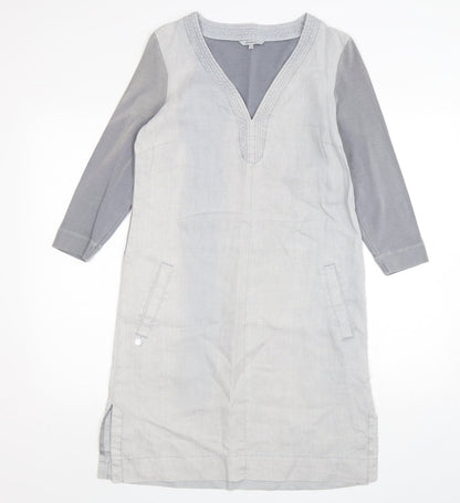 Sandwich Womens Grey  Linen A-Line  Size 8  V-Neck