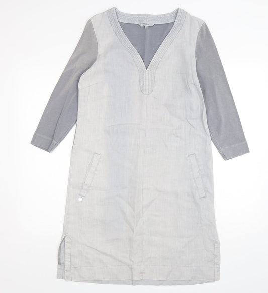 Sandwich Womens Grey  Linen A-Line  Size 8  V-Neck