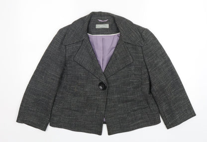 Ines Womens Grey  Polyester Jacket Blazer Size 12