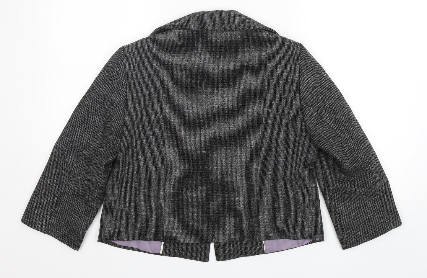 Ines Womens Grey  Polyester Jacket Blazer Size 12