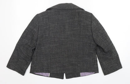Ines Womens Grey  Polyester Jacket Blazer Size 12