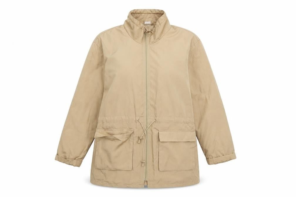 Womens UK Size 16 Preworn Beige Windbreaker Coat