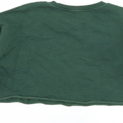 Brand and care label for Primark women’s green cotton pullover sweatshirt, size UK 6, pullover - ti amo