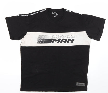 Mens UK Size S Boohoo Black  T-Shirt