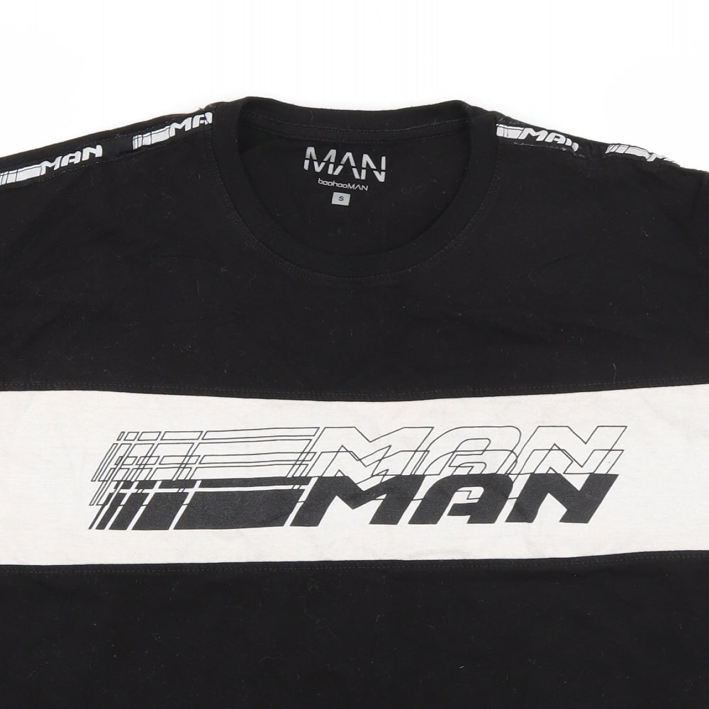 Mens UK Size S Boohoo Black  T-Shirt