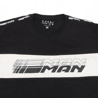 Mens UK Size S Boohoo Black  T-Shirt