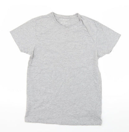 Additional front view of Primark boys’ grey cotton basic t-shirt, size S, round neck pullover