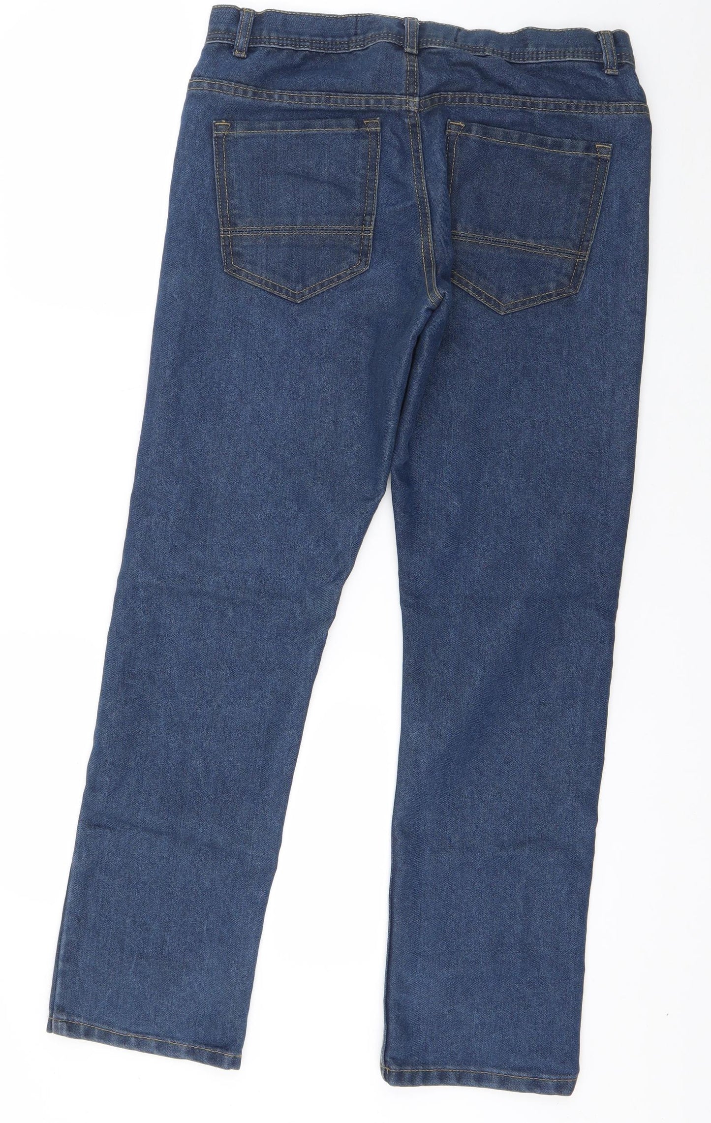 Denim & Co. Mens Blue  Cotton Straight Jeans Size 30 in L29 in Regular Button
