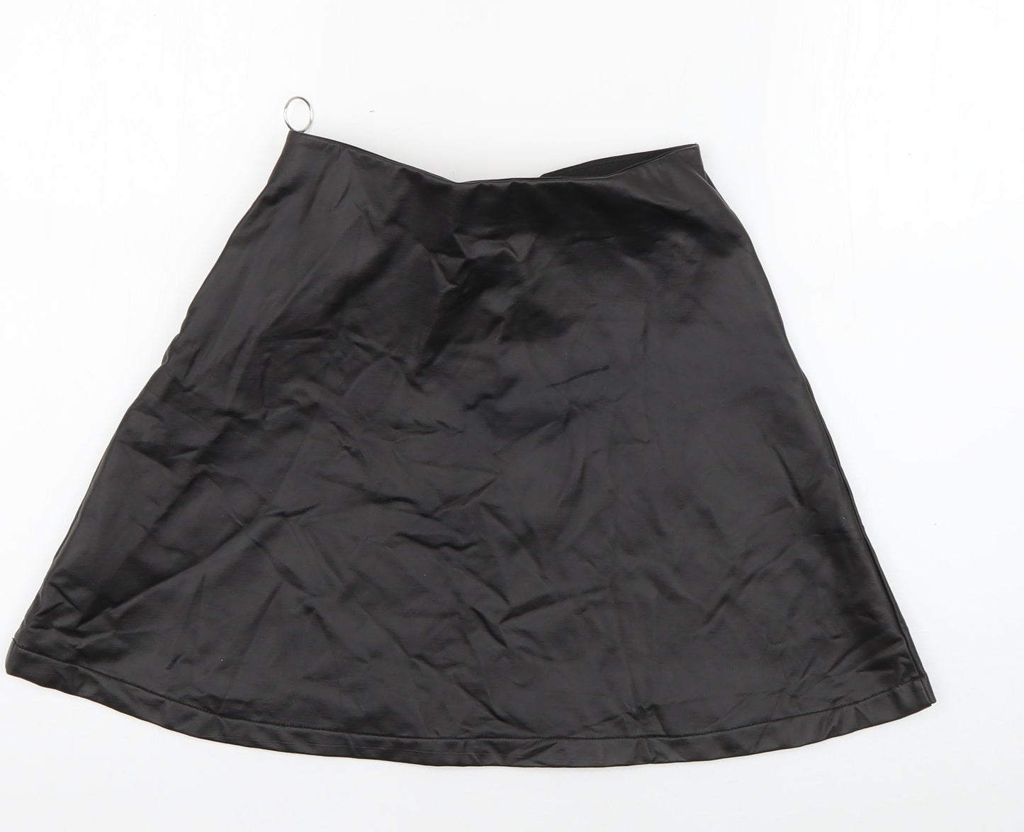 H&M Girls Black  Polyurethane Skater Skirt Size 12 Years  Regular