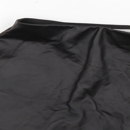 H&M Girls Black  Polyurethane Skater Skirt Size 12 Years  Regular