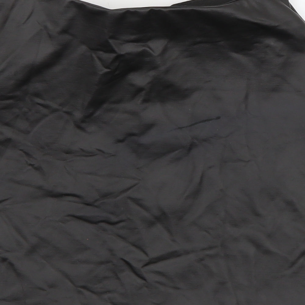H&M Girls Black  Polyurethane Skater Skirt Size 12 Years  Regular