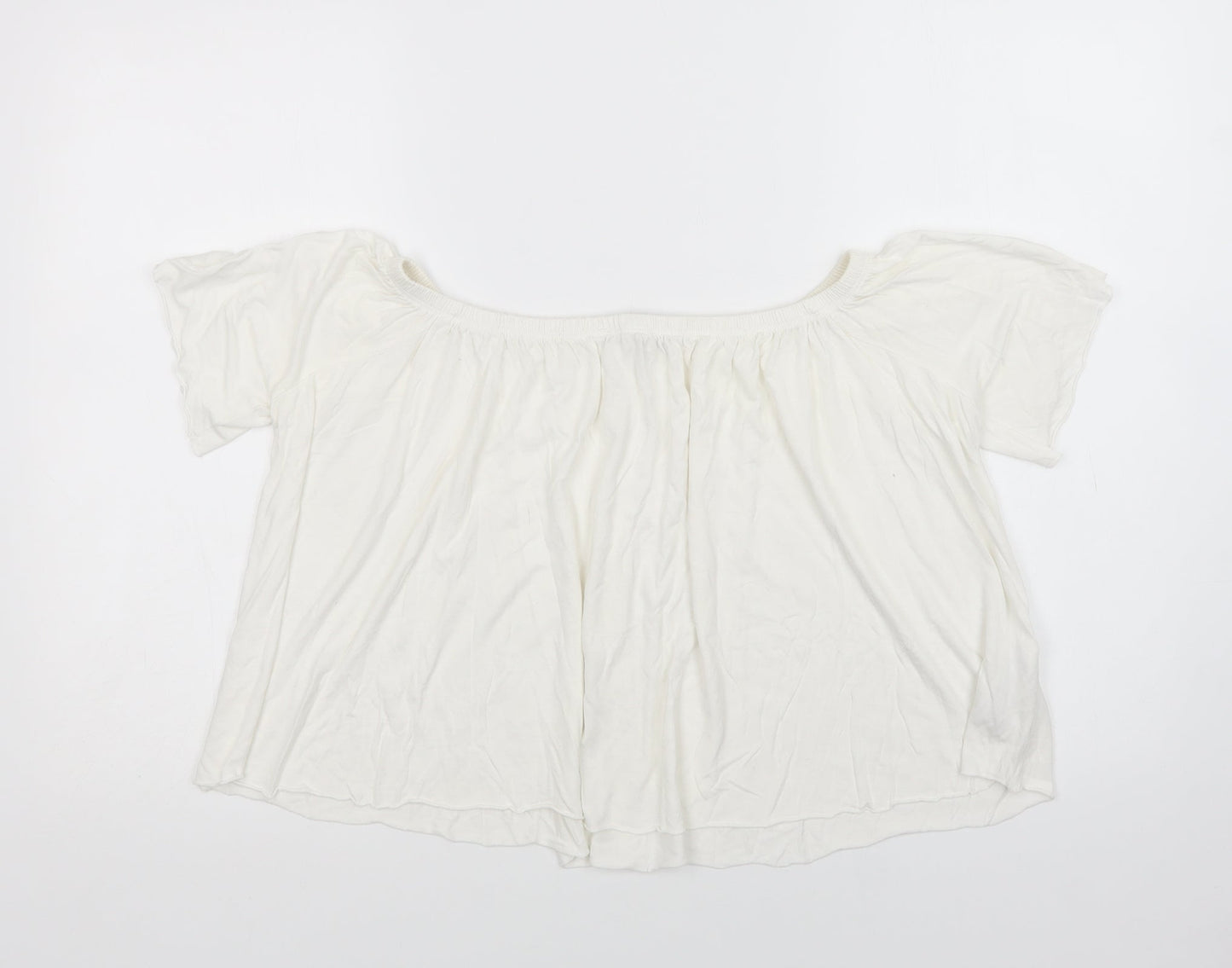 Womens UK Size S Mango White Cropped Blouse