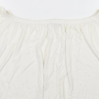 Womens UK Size S Mango White Cropped Blouse