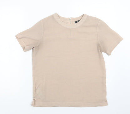 Womens UK Size S Mango Beige Basic Blouse