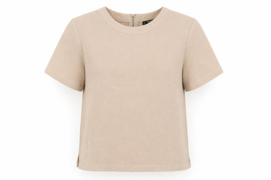 Womens UK Size S Mango Beige Basic Blouse