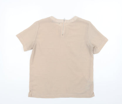 Womens UK Size S Mango Beige Basic Blouse
