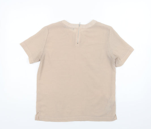 Womens UK Size S Mango Beige Basic Blouse