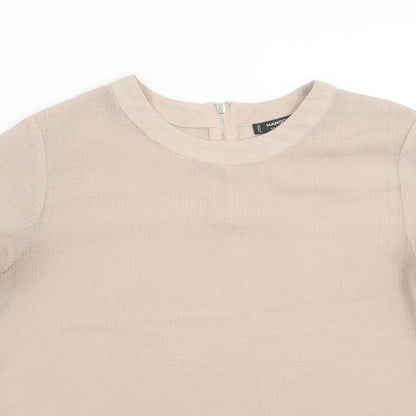 Womens UK Size S Mango Beige Basic Blouse