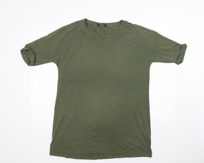Very Womens Green  Cotton T-Shirt Dress  Size 16  Crew Neck