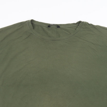 Very Womens Green  Cotton T-Shirt Dress  Size 16  Crew Neck