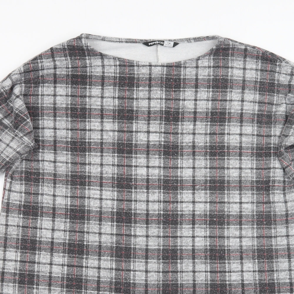 Womens UK Size 14 Pep & Co Grey Basic Blouse