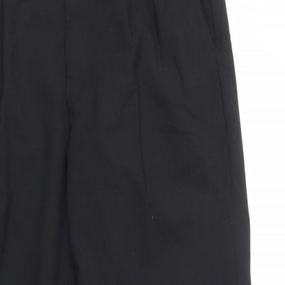 M&S Mens Black  Polyester Dress Pants Trousers Size 34 L29 in Regular Hook & Loop