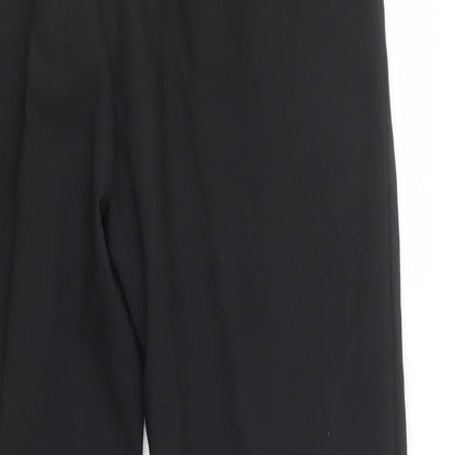 M&S Mens Black  Polyester Dress Pants Trousers Size 34 L29 in Regular Hook & Loop