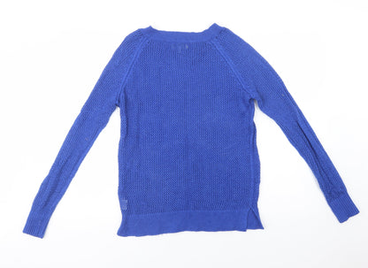 Womens UK Size 12 Papaya Blue Pullover Jumper