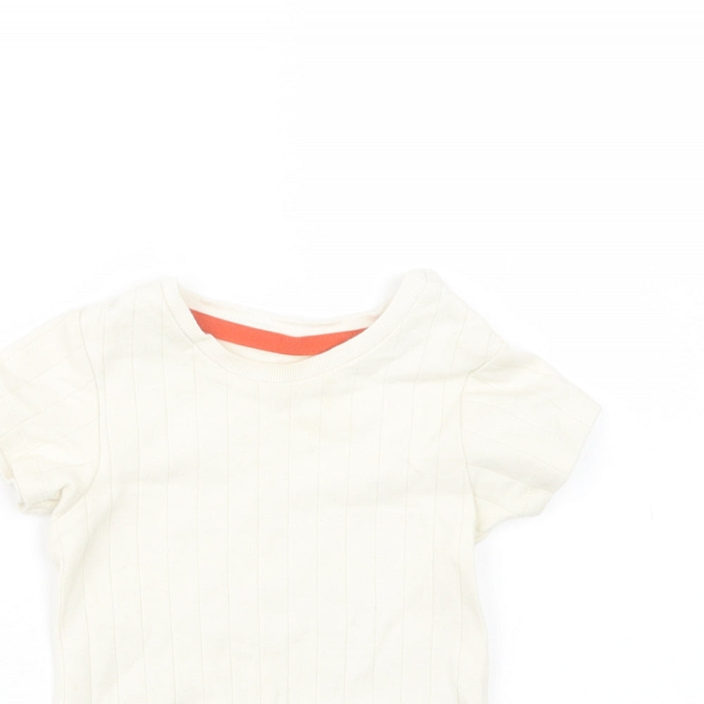 M&S Baby Ivory  Cotton Romper One-Piece Size 12-18 Months  Snap