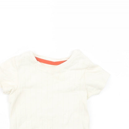M&S Baby Ivory  Cotton Romper One-Piece Size 12-18 Months  Snap