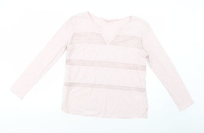 Womens UK Size M H&M Pink Basic Blouse